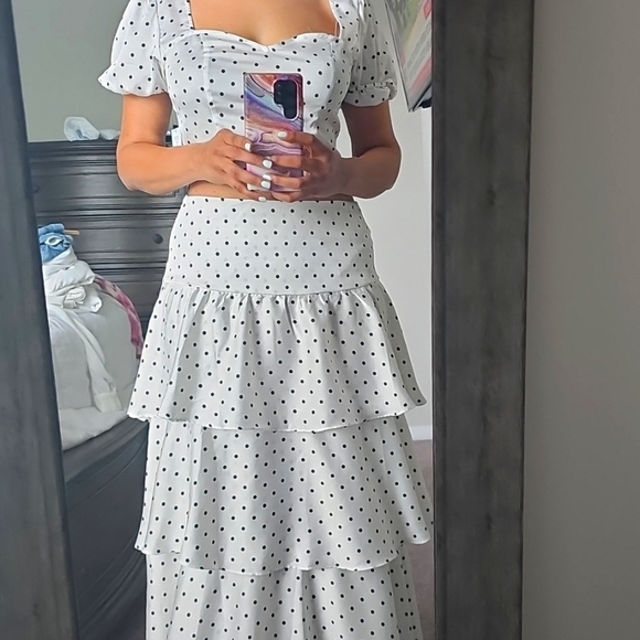 Black Polka Dot top & skirt set - Picture 12 of 12